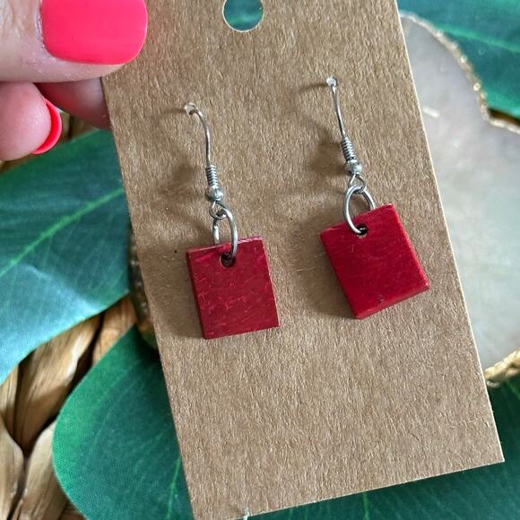 Earthbound Jewelry - BOGO FREE RED WOOD BOHO DANGLE EARRINGS